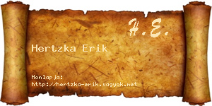 Hertzka Erik névjegykártya